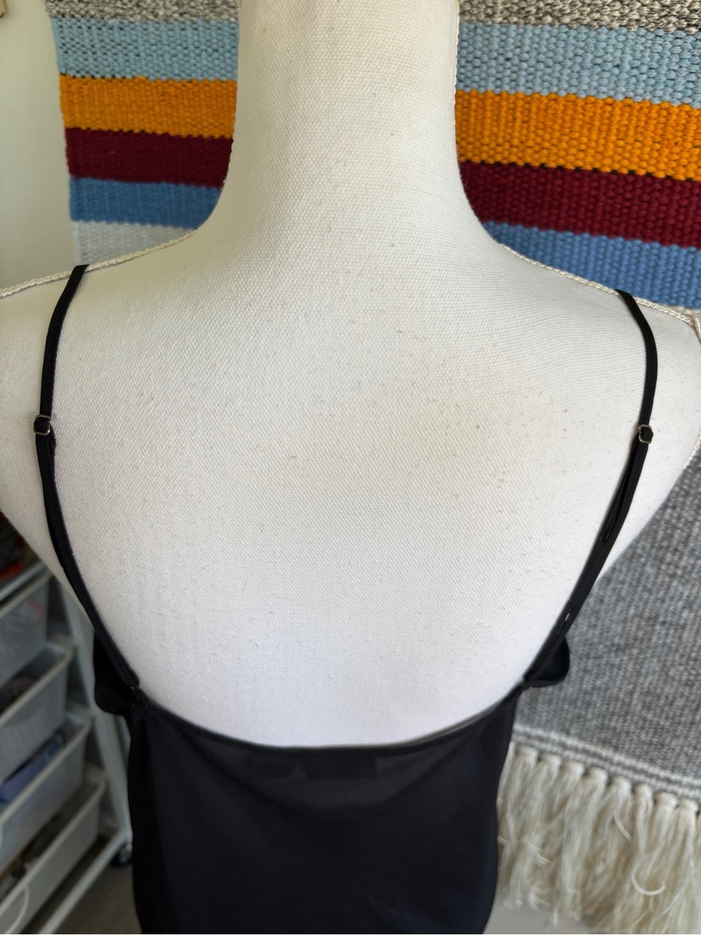 Vintage Black Lace Trim Chemise Slip - Picture 6 of 7